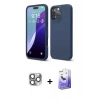 MARSİLYAN™- iPhone 16 Pro Max Kılıf Kozmos Yansıma Özel Seri - Siyah Bilvis 5in1 5D Magic Hayalet Cam Ekran Koruyucu + Pers Alüminyum Kamera Lens - GI