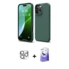 MARSİLYAN™- iPhone 16 Pro Max Kılıf Kozmos Yansıma Özel Seri - Siyah Bilvis 5in1 5D Magic Hayalet Cam Ekran Koruyucu + Pers Alüminyum Kamera Lens - GS