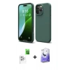 MARSİLYAN™- iPhone 16 Pro Max Kılıf Kozmos Yansıma Özel Seri - Siyah Bilvis 5in1 5D Magic Hayalet Cam Ekran Koruyucu + Raze Metal Kamera Lens - BZ