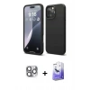 MARSİLYAN™- iPhone 16 Pro Max Kılıf Kozmos Yansıma Özel Seri - Siyah Bilvis 5in1 5D Magic Hayalet Cam Ekran Koruyucu + Pers Alüminyum Kamera Lens - GI