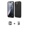 MARSİLYAN™- iPhone 16 Pro Max Kılıf Kozmos Yansıma Özel Seri - Siyah Bilvis Hayalet Cam Ekran Koruyucu + PVD Metal Kamera Lens - GD