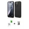 MARSİLYAN™- iPhone 16 Pro Max Kılıf Kozmos Yansıma Özel Seri - Siyah Bilvis Hayalet Cam Ekran Koruyucu + Raze Metal Kamera Lens - BZ