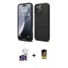 MARSİLYAN™- iPhone 16 Pro Max Kılıf Kozmos Yansıma Özel Seri - Siyah Buffer Cam Ekran Koruyucu + Bilvis Titan Kamera Lens - SH