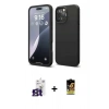 MARSİLYAN™- iPhone 16 Pro Max Kılıf Kozmos Yansıma Özel Seri - Siyah Buffer Cam Ekran Koruyucu + Titanyum Gri Bilvis Titan Kamera Lens