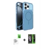 MARSİLYAN™- iPhone 16 Pro Max Kılıf Kutup Doku Serisi - Şeffaf 360 Full Body Arka Koruyucu + Raze Metal Kamera Lens - BZ