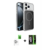 MARSİLYAN™- iPhone 16 Pro Max Kılıf Kutup Doku Serisi - Şeffaf 360 Full Body Arka Koruyucu + Raze Metal Kamera Lens - BZ