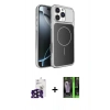 MARSİLYAN™- iPhone 16 Pro Max Kılıf Kutup Doku Serisi - Şeffaf 360 Full Body Arka Koruyucu + Siyah Bilvis Titan Kamera Lens