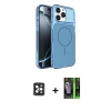 MARSİLYAN™- iPhone 16 Pro Max Kılıf Kutup Doku Serisi - Şeffaf 360 Full Body Arka Koruyucu + Siyah PVD Metal Kamera Lens