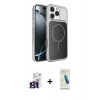 MARSİLYAN™- iPhone 16 Pro Max Kılıf Kutup Doku Serisi - Şeffaf Pasifik Cam Ekran Koruyucu + Bilvis Titan Kamera Lens - TMGI