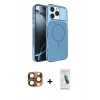 MARSİLYAN™- iPhone 16 Pro Max Kılıf Kutup Doku Serisi - Şeffaf Pasifik Cam Ekran Koruyucu + Pers Alüminyum Kamera Lens - CLTM