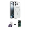 MARSİLYAN™- iPhone 16 Pro Max Kılıf Kutup Doku Serisi - Siyah 360 Mat Full Body Arka Koruyucu + Bilvis Titan Kamera Lens - GS