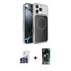 MARSİLYAN™- iPhone 16 Pro Max Kılıf Kutup Doku Serisi - Siyah 360 Mat Full Body Arka Koruyucu + Bilvis Titan Kamera Lens - GS