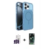 MARSİLYAN™- iPhone 16 Pro Max Kılıf Kutup Doku Serisi - Siyah 360 Mat Full Body Arka Koruyucu + Bilvis Titan Kamera Lens - GS