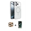 MARSİLYAN™- iPhone 16 Pro Max Kılıf Kutup Doku Serisi - Siyah 360 Mat Full Body Arka Koruyucu + Pers Alüminyum Kamera Lens - CLTM