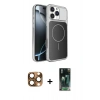 MARSİLYAN™- iPhone 16 Pro Max Kılıf Kutup Doku Serisi - Siyah 360 Mat Full Body Arka Koruyucu + Pers Alüminyum Kamera Lens - CLTM