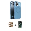 MARSİLYAN™- iPhone 16 Pro Max Kılıf Kutup Doku Serisi - Siyah 360 Mat Full Body Arka Koruyucu + Pers Alüminyum Kamera Lens - CLTM