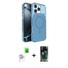 MARSİLYAN™- iPhone 16 Pro Max Kılıf Kutup Doku Serisi - Siyah 360 Mat Full Body Arka Koruyucu + Raze Metal Kamera Lens - BZ