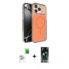 MARSİLYAN™- iPhone 16 Pro Max Kılıf Kutup Doku Serisi - Siyah 360 Mat Full Body Arka Koruyucu + Raze Metal Kamera Lens - BZ