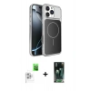 MARSİLYAN™- iPhone 16 Pro Max Kılıf Kutup Doku Serisi - Siyah 360 Mat Full Body Arka Koruyucu + Raze Metal Kamera Lens - BZ