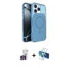 MARSİLYAN™- iPhone 16 Pro Max Kılıf Kutup Doku Serisi - Siyah 3D Antistatik Cam Ekran Koruyucu + Bilvis Titan Kamera Lens - TMGI