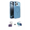 MARSİLYAN™- iPhone 16 Pro Max Kılıf Kutup Doku Serisi - Siyah 3D Antistatik Cam Ekran Koruyucu + Bilvis Titan Kamera Lens - SH