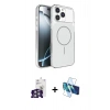 MARSİLYAN™- iPhone 16 Pro Max Kılıf Kutup Doku Serisi - Siyah 3D Antistatik Cam Ekran Koruyucu + Bilvis Titan Kamera Lens - GS