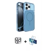 MARSİLYAN™- iPhone 16 Pro Max Kılıf Kutup Doku Serisi - Siyah 3D Antistatik Cam Ekran Koruyucu + Pers Alüminyum Kamera Lens - GI