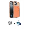 MARSİLYAN™- iPhone 16 Pro Max Kılıf Kutup Doku Serisi - Siyah 3D Antistatik Cam Ekran Koruyucu + Pers Alüminyum Kamera Lens - GS