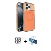 MARSİLYAN™- iPhone 16 Pro Max Kılıf Kutup Doku Serisi - Siyah 3D Antistatik Cam Ekran Koruyucu + Pers Alüminyum Kamera Lens - GI