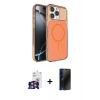 MARSİLYAN™- iPhone 16 Pro Max Kılıf Kutup Doku Serisi - Siyah 3D Antistatik Hayalet Cam Ekran Koruyucu + Bilvis Titan Kamera Lens - GS