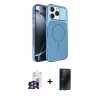 MARSİLYAN™- iPhone 16 Pro Max Kılıf Kutup Doku Serisi - Siyah 3D Antistatik Hayalet Cam Ekran Koruyucu + Bilvis Titan Kamera Lens - GS