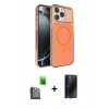 MARSİLYAN™- iPhone 16 Pro Max Kılıf Kutup Doku Serisi - Siyah 3D Antistatik Hayalet Cam Ekran Koruyucu + Raze Metal Kamera Lens - SH