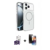 MARSİLYAN™- iPhone 16 Pro Max Kılıf Kutup Doku Serisi - Siyah 3D Antistatik Mat Seramik Nano Ekran Koruyucu + Bilvis Titan Kamera Lens - SH