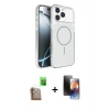MARSİLYAN™- iPhone 16 Pro Max Kılıf Kutup Doku Serisi - Siyah 3D Antistatik Mat Seramik Nano Ekran Koruyucu + Raze Metal Kamera Lens - CLTM