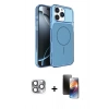MARSİLYAN™- iPhone 16 Pro Max Kılıf Kutup Doku Serisi - Siyah 3D Antistatik Mat Seramik Nano Ekran Koruyucu + Pers Alüminyum Kamera Lens - GI