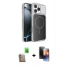 MARSİLYAN™- iPhone 16 Pro Max Kılıf Kutup Doku Serisi - Siyah 3D Antistatik Mat Seramik Nano Ekran Koruyucu + Raze Metal Kamera Lens - CLTM