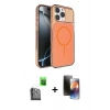 MARSİLYAN™- iPhone 16 Pro Max Kılıf Kutup Doku Serisi - Siyah 3D Antistatik Mat Seramik Nano Ekran Koruyucu + Raze Metal Kamera Lens - SH