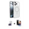 MARSİLYAN™- iPhone 16 Pro Max Kılıf Kutup Doku Serisi - Siyah 3D Antistatik Mat Seramik Nano Ekran Koruyucu + Bilvis Titan Kamera Lens - TMGI