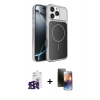 MARSİLYAN™- iPhone 16 Pro Max Kılıf Kutup Doku Serisi - Siyah 3D Antistatik Mat Seramik Nano Ekran Koruyucu + Bilvis Titan Kamera Lens - SH