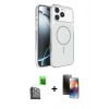 MARSİLYAN™- iPhone 16 Pro Max Kılıf Kutup Doku Serisi - Siyah 3D Antistatik Mat Seramik Nano Ekran Koruyucu + Raze Metal Kamera Lens - SH