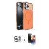 MARSİLYAN™- iPhone 16 Pro Max Kılıf Kutup Doku Serisi - Siyah 3D Antistatik Mat Seramik Nano Ekran Koruyucu + Pers Alüminyum Kamera Lens - GI