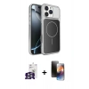 MARSİLYAN™- iPhone 16 Pro Max Kılıf Kutup Doku Serisi - Siyah 3D Antistatik Mat Seramik Nano Ekran Koruyucu + Bilvis Titan Kamera Lens - GS