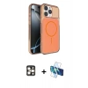 MARSİLYAN™- iPhone 16 Pro Max Kılıf Kutup Doku Serisi - Siyah 3D Antistatik Seramik Nano Ekran Koruyucu + PVD Metal Kamera Lens - GD