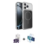 MARSİLYAN™- iPhone 16 Pro Max Kılıf Kutup Doku Serisi - Siyah 3D Antistatik Seramik Nano Ekran Koruyucu + Bilvis Titan Kamera Lens - GS
