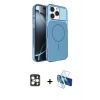 MARSİLYAN™- iPhone 16 Pro Max Kılıf Kutup Doku Serisi - Siyah 3D Antistatik Seramik Nano Ekran Koruyucu + PVD Metal Kamera Lens - GD