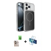 MARSİLYAN™- iPhone 16 Pro Max Kılıf Kutup Doku Serisi - Siyah 3D Antistatik Seramik Nano Ekran Koruyucu + Raze Metal Kamera Lens - NLGY