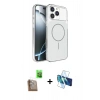 MARSİLYAN™- iPhone 16 Pro Max Kılıf Kutup Doku Serisi - Siyah 3D Antistatik Seramik Nano Ekran Koruyucu + Raze Metal Kamera Lens - CLTM