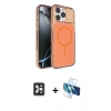 MARSİLYAN™- iPhone 16 Pro Max Kılıf Kutup Doku Serisi - Siyah 3D Antistatik Seramik Nano Ekran Koruyucu + Siyah PVD Metal Kamera Lens