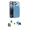 MARSİLYAN™- iPhone 16 Pro Max Kılıf Kutup Doku Serisi - Siyah 3D Antistatik Seramik Nano Ekran Koruyucu + Siyah Raze Metal Kamera Lens
