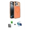 MARSİLYAN™- iPhone 16 Pro Max Kılıf Kutup Doku Serisi - Siyah 3D Antistatik Seramik Nano Ekran Koruyucu + Siyah Raze Metal Kamera Lens